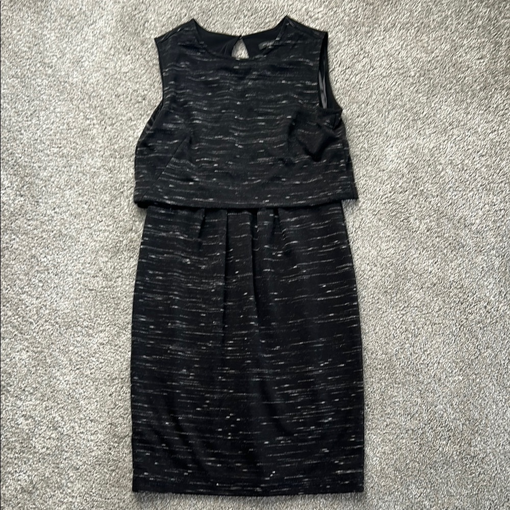 Ann Taylor Black Sleeveless Dress with Silver Accents